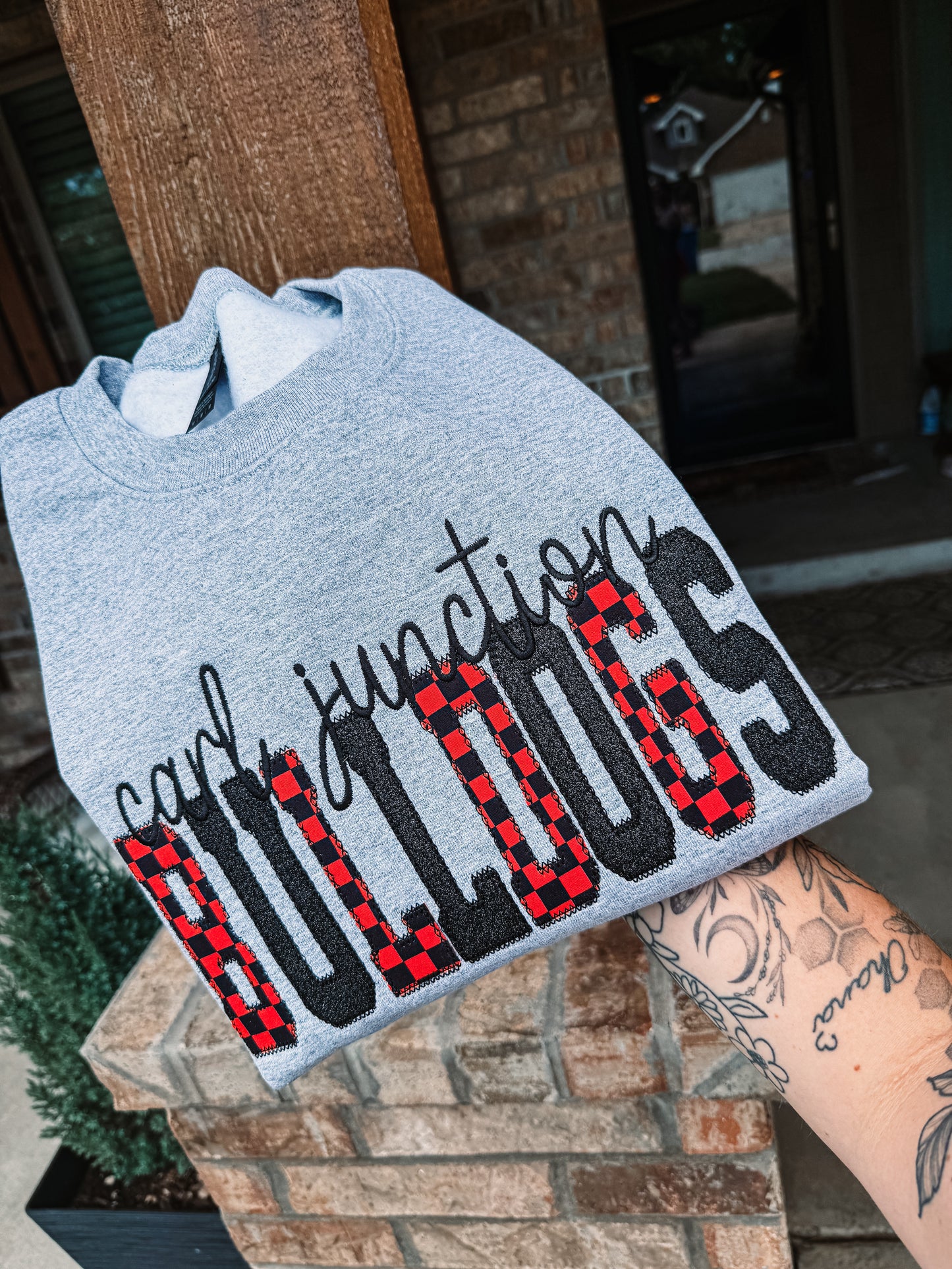 Carl junction spirit wear crewneck embroidered