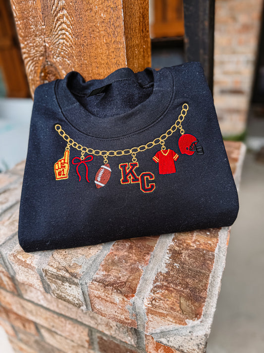 Black sweatshirt KC necklace