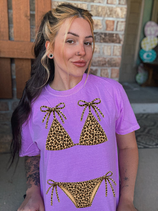 Cheetah bathing suit tee