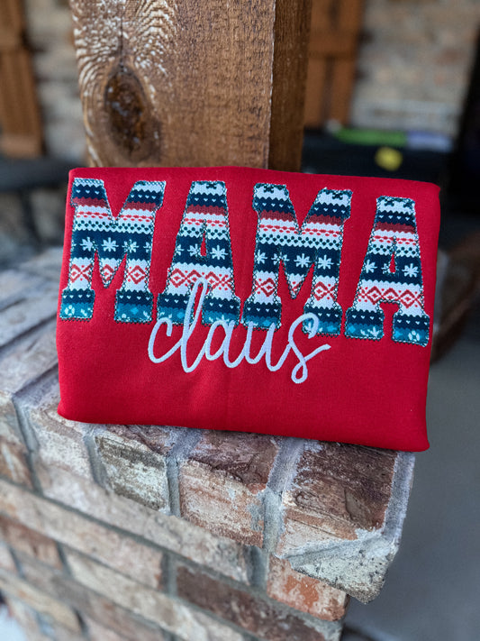 Mama claus crewneck embroidered