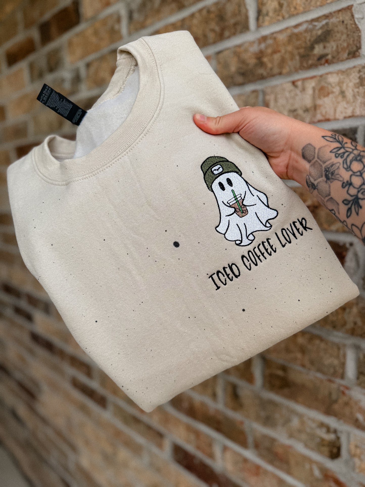 Iced coffee lover embroidered crewneck