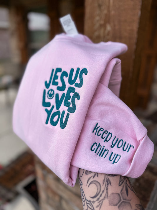 Jesus loves you crewneck