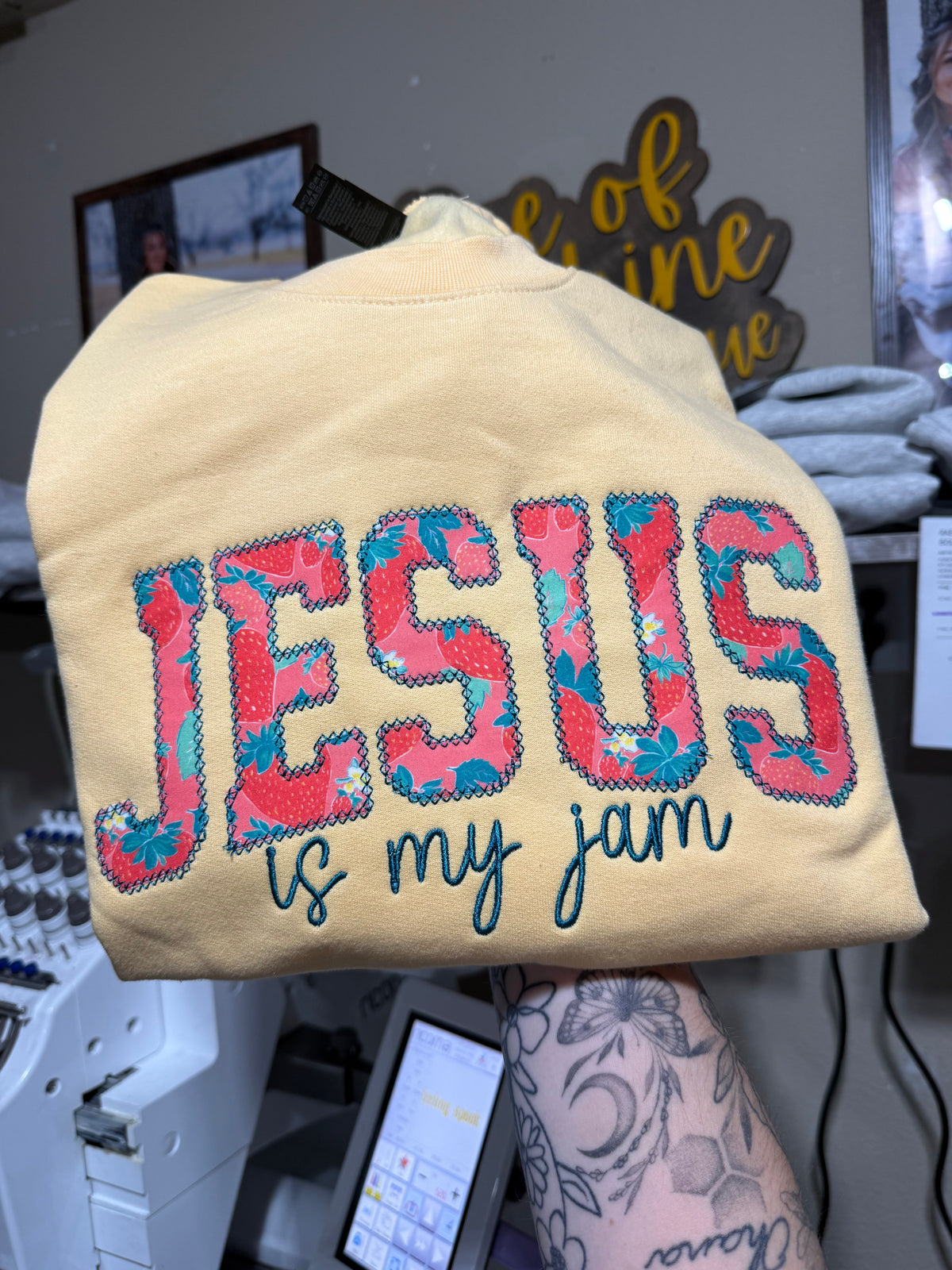 Jesus is my jam crewneck large