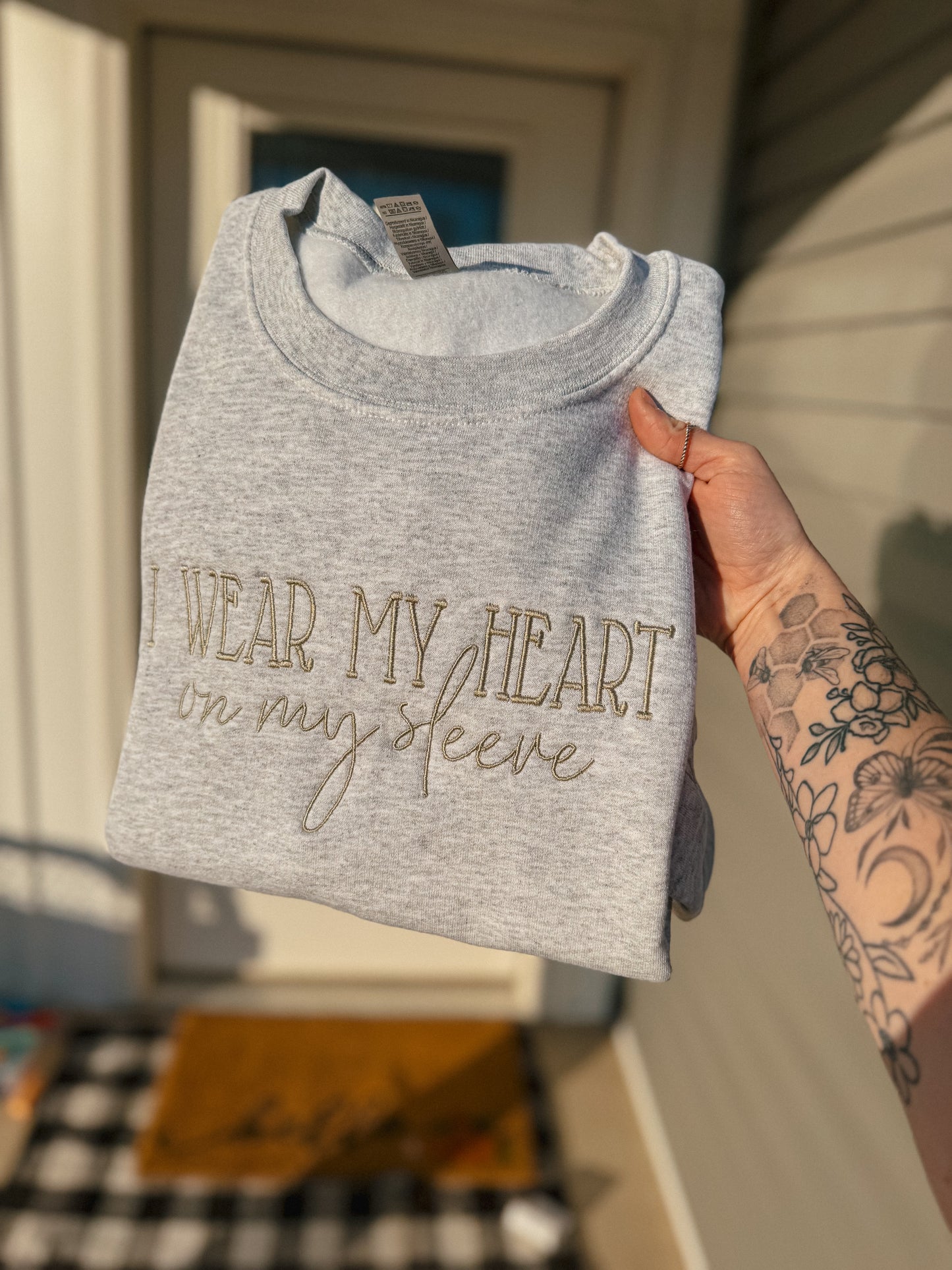 I wear my heart on my sleeve crewneck