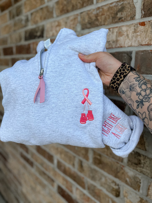 Breast cancer quarter zip