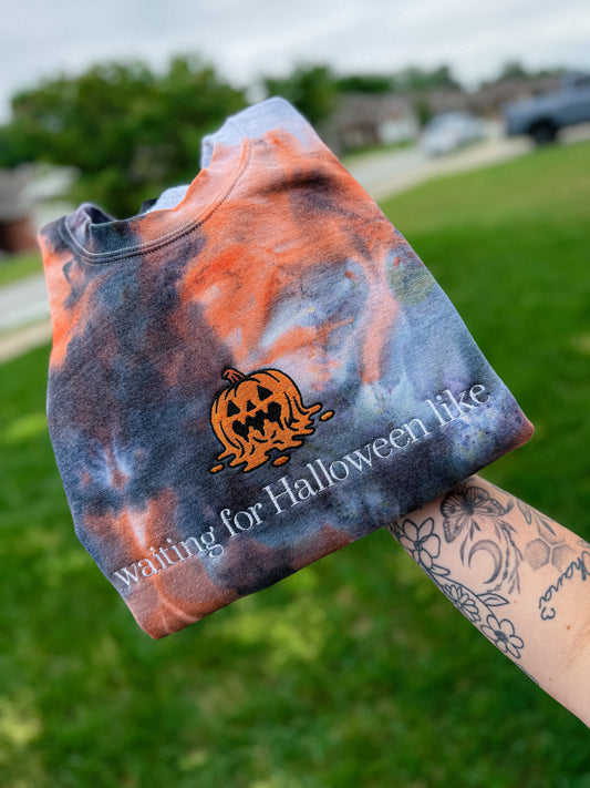 Tie dye waiting for Halloween like crew